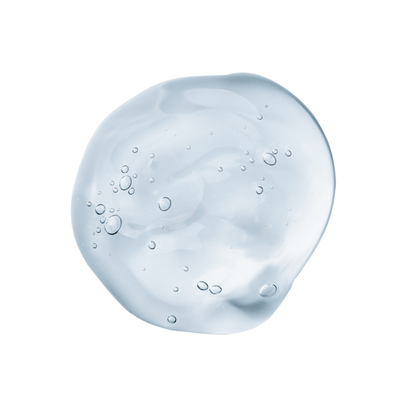 Feuchtigkeitsserum Gel-Textur mit Luftblasen für intensive Hydration und Hautkomfort.
