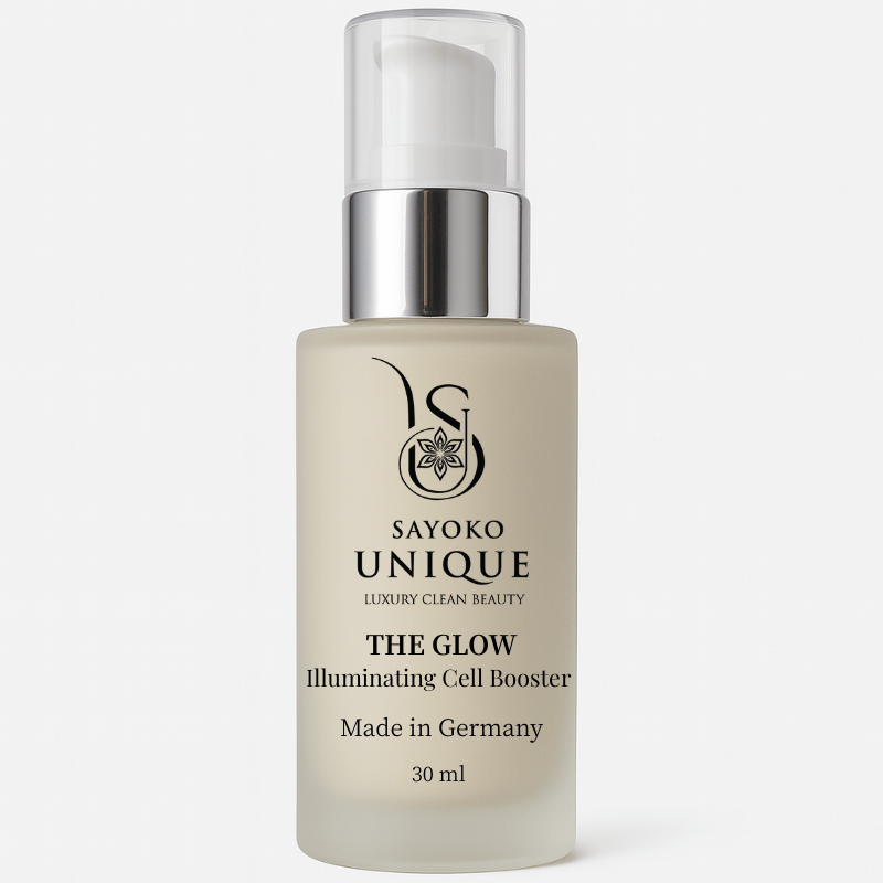 Pumpflasche aus Glas und milchige flüssigen Inhalt