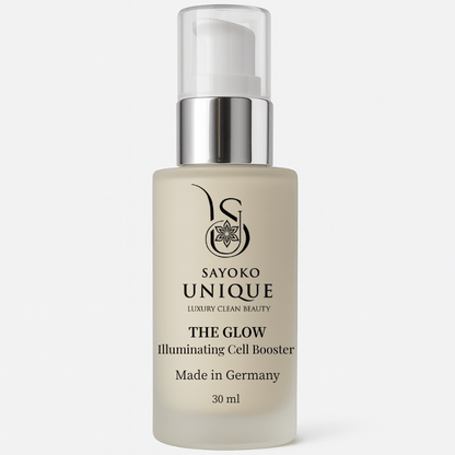 Pumpflasche aus Glas und milchige flüssigen Inhalt